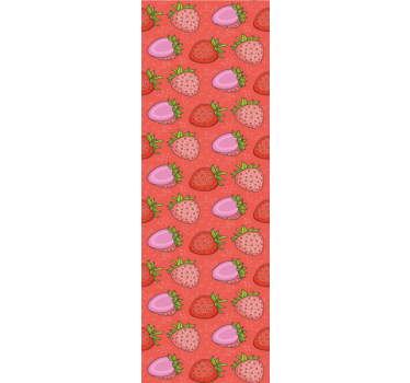 Kitchen roller blind seamless red and pink strawberries - TenStickers