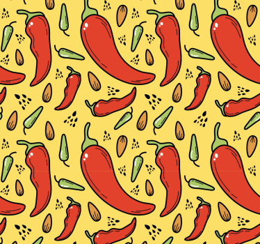 Kitchen roller blind in red and green hot chili - TenStickers