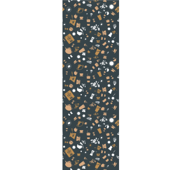 Kitchen roller blind coffee seamless pattern icon - TenStickers