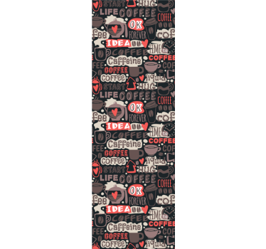 Kitchen roller blind with typographic coffee design - TenStickers