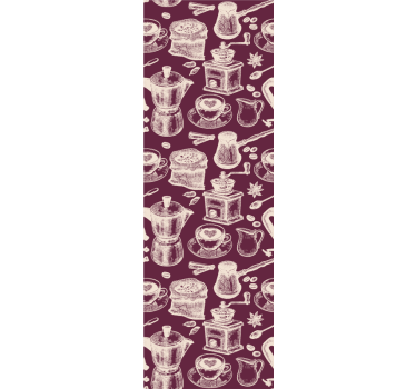 Kitchen roller blind with coffee pattern design - TenStickers