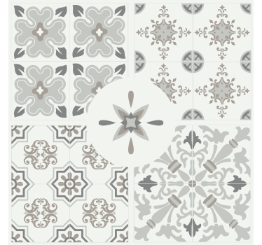Kitchen roller blind in grey mosaic tiles - TenStickers