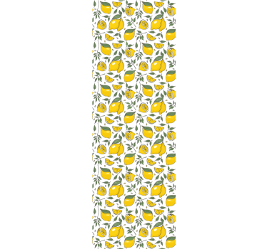 Lemons and cream flowers kitchen roller blind - TenStickers