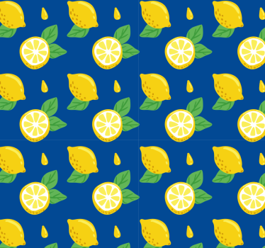 Kitchen roller blind with hand-drawn lemons - TenStickers