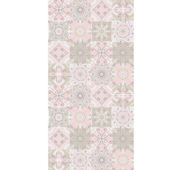 Kitchen roller blind in pink and grey tile - TenStickers