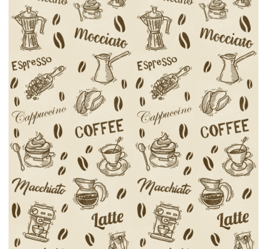 Kitchen roller blind with 3d coffee name designs - TenStickers