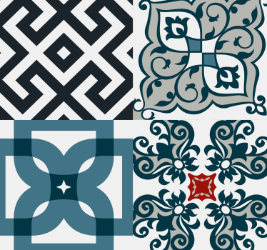 Kitchen roller blind with portuguese vintage tiles - TenStickers