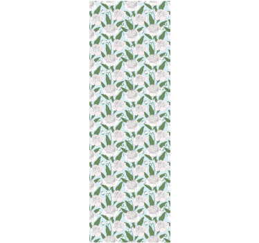 Dining room roller blind with white floral pattern - TenStickers