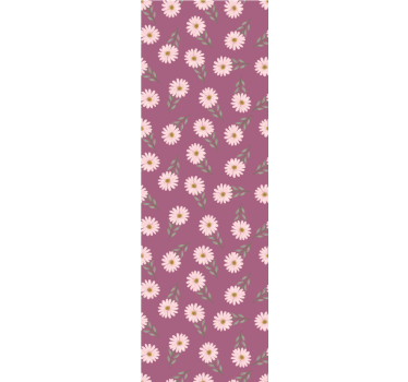 Dining room roller blind with little pink daisies - TenStickers