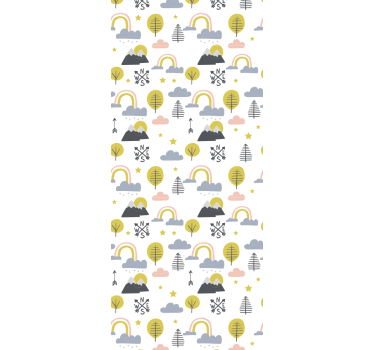 Children room roller blind playful nature design - TenStickers