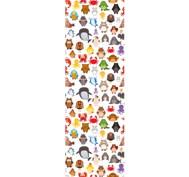 Children room roller blind wild animals in colors - TenStickers