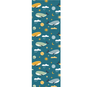 Children room roller blind trendy whale design - TenStickers
