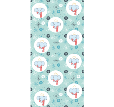 Children room roller blind winter elephant king - TenStickers