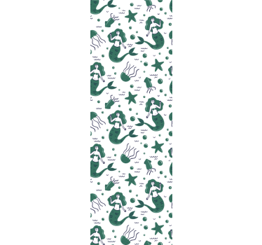 Children room roller blind green mermaids - TenStickers