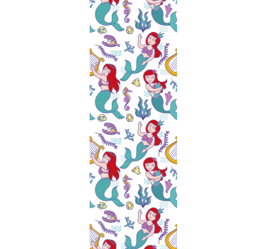 Children room roller blind mermaid ariel smiling - TenStickers
