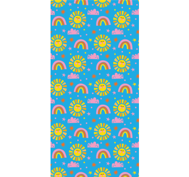 Children room roller blind blue rainbows - TenStickers