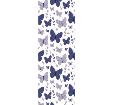 Office roller blind in pink and blue butterfly pattern - TenStickers