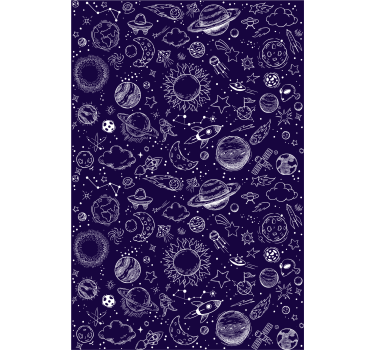 Teenage bedroom roller blind planet doodle - TenStickers