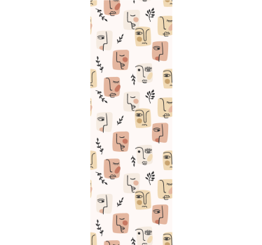 Teenage bedroom roller blind with abstract faces design - TenStickers