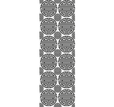 Modern roller blind with asian geometric design - TenStickers