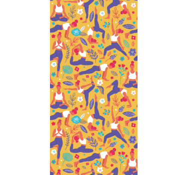 Modern roller blind hand drawn yoga design - TenStickers