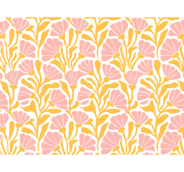 Pink roller blind with modern colorful floral design - TenStickers