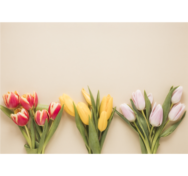 Kitchen roller blind in three flower colors - TenStickers