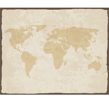 Living room roller blind vintage white and beige worldmap - TenStickers