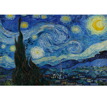 Living room roller blind starry night design - TenStickers