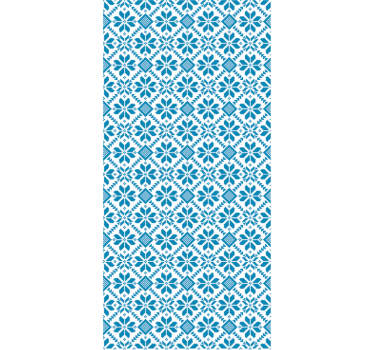 Blue tile motif blue roller blind - TenStickers
