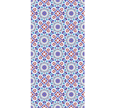 Blue roller blind with ceramic pattern - TenStickers