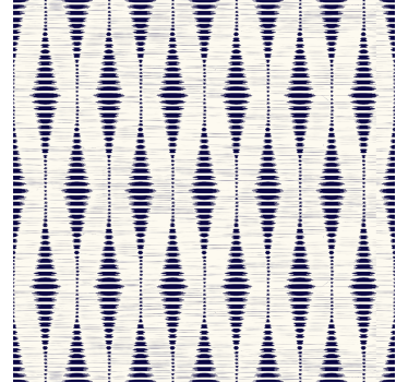 Blue roller blind in navy blue rabaul ikat design - TenStickers