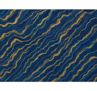 Blue roller blind in blue and gold marble - TenStickers