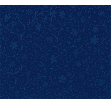 Blue roller blind with navy blue flower design - TenStickers