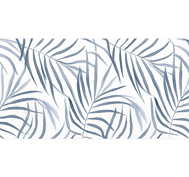 Blue roller blind with leafy pattern design - TenStickers
