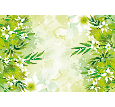 Green roller blind with green floral patterns - TenStickers