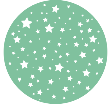 Green roller blind green stars round - TenStickers