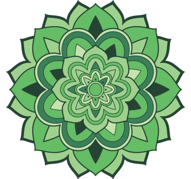 Green roller blind with green mandala design - TenStickers