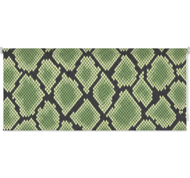 Green roller blind in abstract snakeskin design - TenStickers