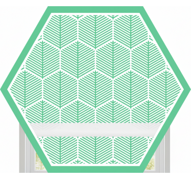 Green roller blind with hexagon plant design - TenStickers