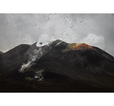 Living room roller blind foggy etna landscape - TenStickers