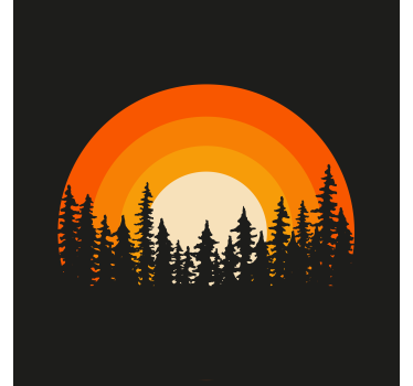 Living room roller blind dark forest sunrise - TenStickers