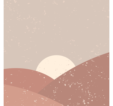 Living room roller blind sunrise wall art - TenStickers