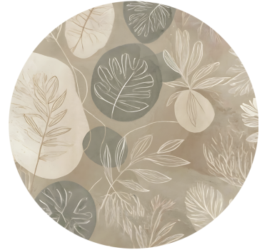 Beige roller blind in neutral botanical abstract - TenStickers