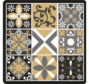 Bedroom roller blind gold and silver mosaic tiles - TenStickers