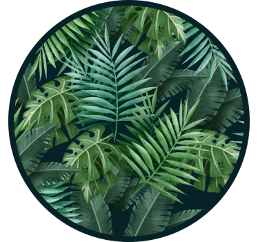 Bedroom roller blind with circular exotic green leaves - TenStickers