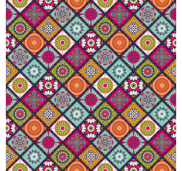 Colorful mandala pattern bedroom roller blind - TenStickers