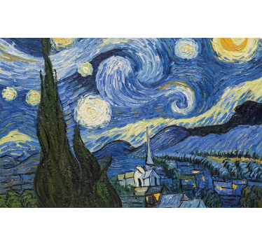 Bedroom roller blind van gogh starry night - TenStickers