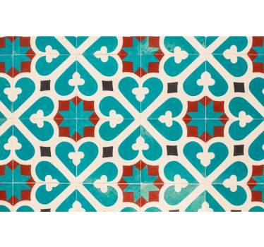 Bedroom roller blind tiled floor with brown accents - TenStickers