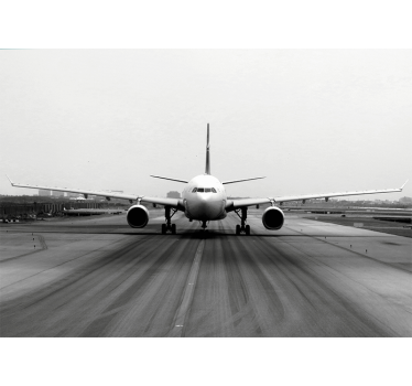 Gray roller blind plane on the runway - TenStickers